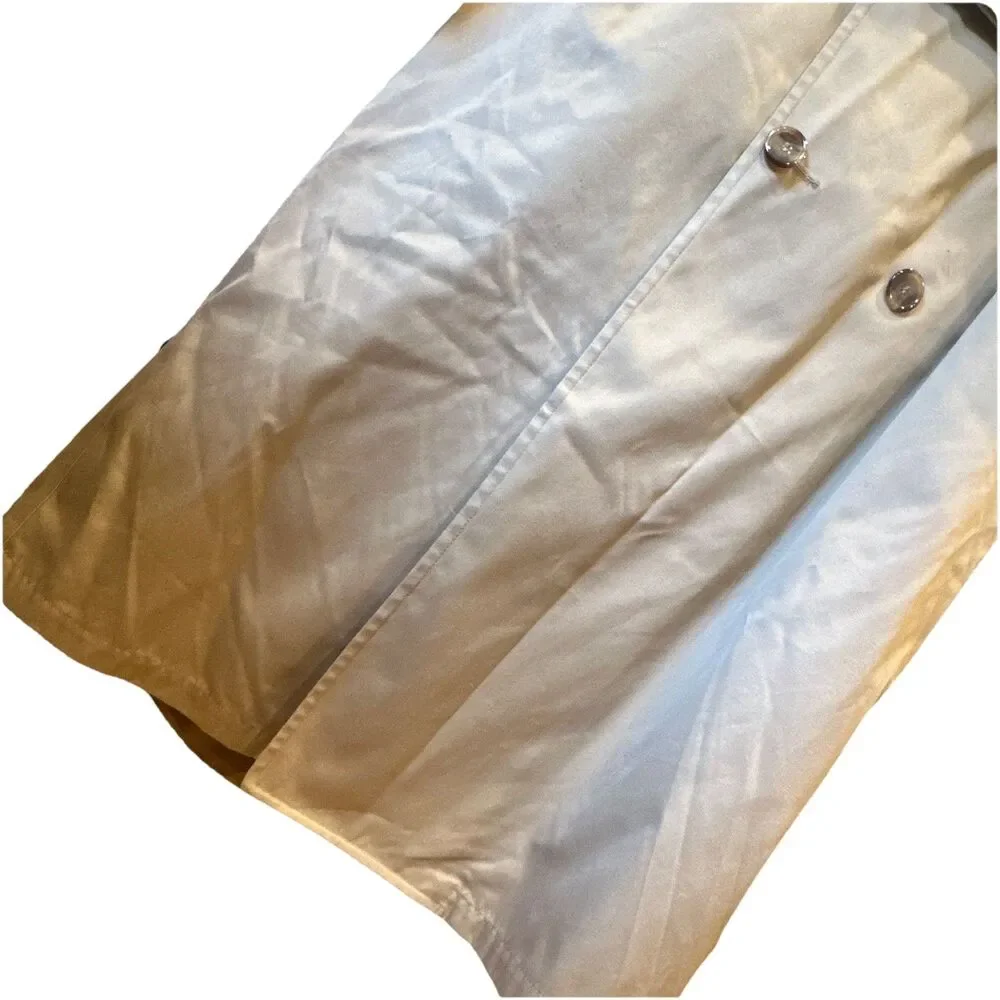 London Fog Mens 40 Long Trench Coat Beige Belted Double Breasted Thinsulate